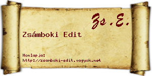 Zsámboki Edit névjegykártya